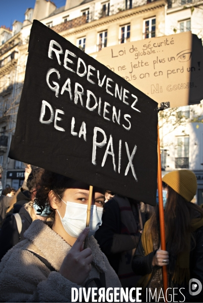 Manifestation contre la loi de securite globale. 28112020. Paris.