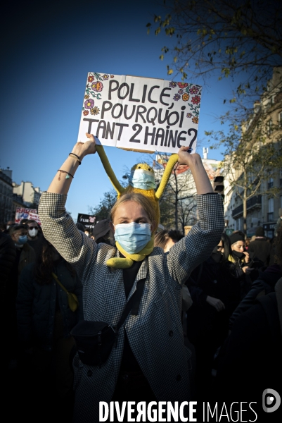 Manifestation contre la loi de securite globale. 28112020. Paris.