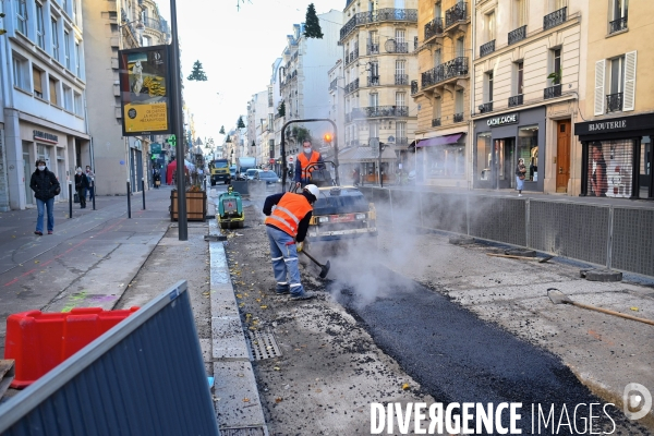 Réfection de la chaussée rue lecourbe à Paris