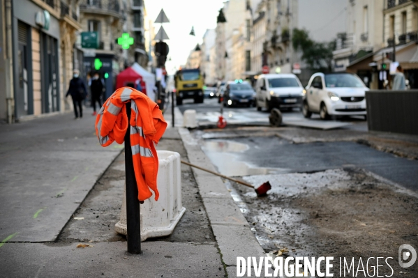 Réfection de la chaussée rue lecourbe à Paris