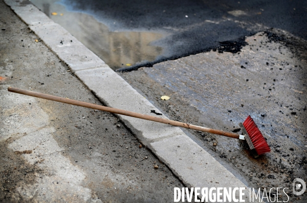 Réfection de la chaussée rue lecourbe à Paris