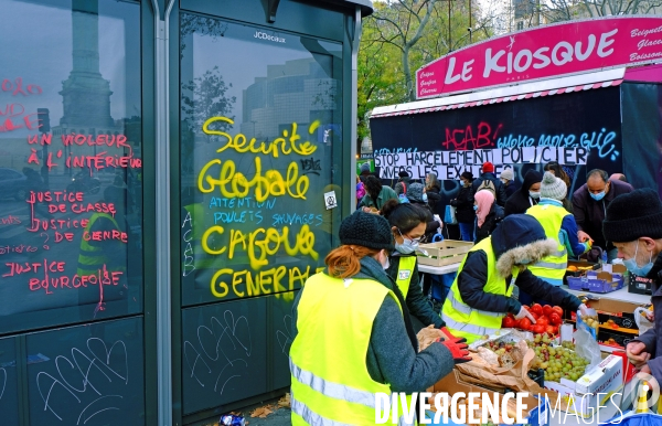 Dégradations en marge de la manifestation contre le projet de loi Sécurité Globale.