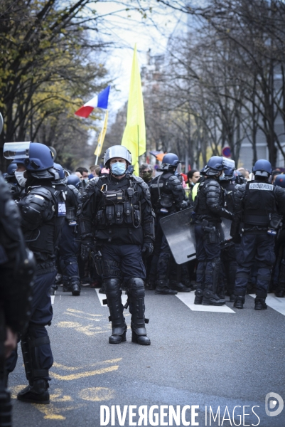 Manifestation contre le projet de loi SECURITE GLOBALE PPL, la marche des libertés du 5 decembre 2020. Demonstration against new security law project against freedom of information.