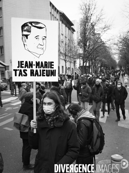 Manifestation contre le projet de loi SECURITE GLOBALE PPL, la marche des libertés du 5 decembre 2020. Demonstration against new security law project against freedom of information.