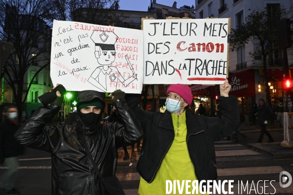 Manifestation contre le projet de loi SECURITE GLOBALE PPL, la marche des libertés du 5 decembre 2020. Demonstration against new security law project against freedom of information.