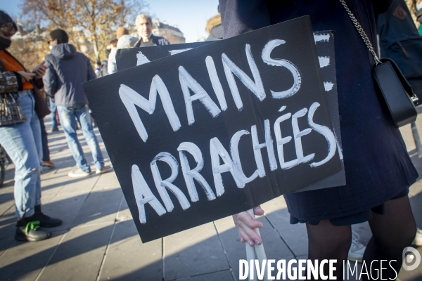 Manifestation contre la loi  Sécurité globale  et son article 24 entre République et Bastille à Paris