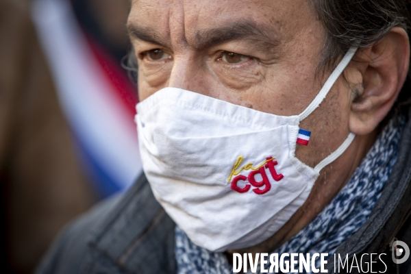 Manifestation contre la loi  Sécurité globale  et son article 24 entre République et Bastille à Paris