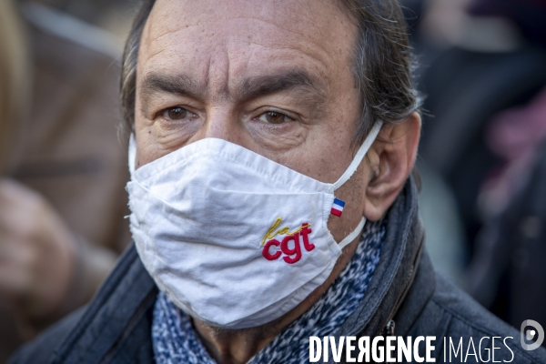 Manifestation contre la loi  Sécurité globale  et son article 24 entre République et Bastille à Paris