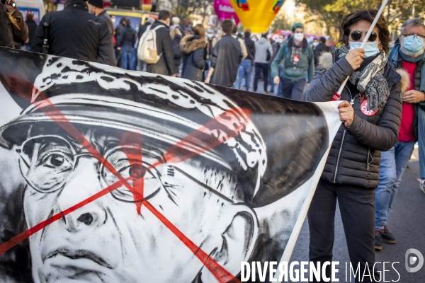 Manifestation contre la loi  Sécurité globale  et son article 24 entre République et Bastille à Paris