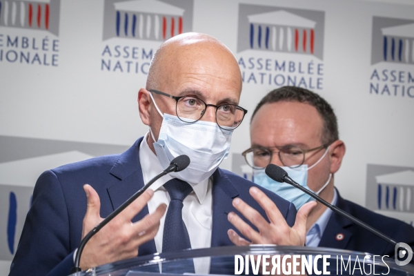 Eric Ciotti et Damien Abad, LR: point presse sur le Covid 19