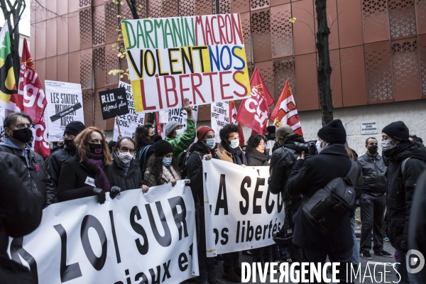 Manifestation contre la loi  sécurité globale  et contre le chômage et la précarité 05122020