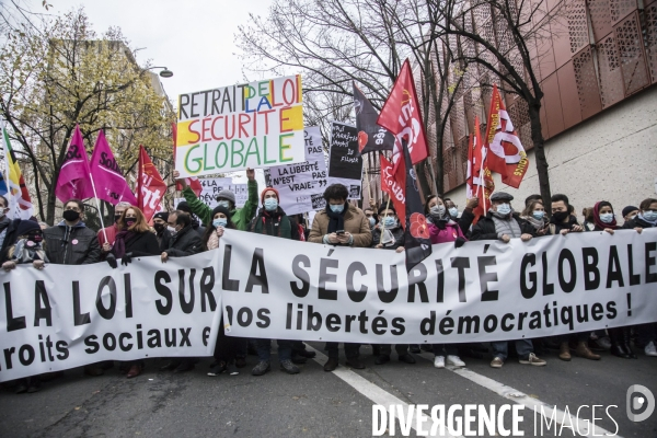 Manifestation contre la loi  sécurité globale  et contre le chômage et la précarité 05122020