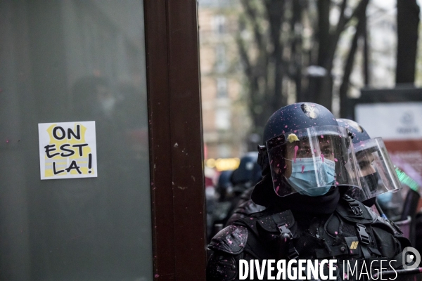 Manifestation contre la loi  sécurité globale  et contre le chômage et la précarité 05122020