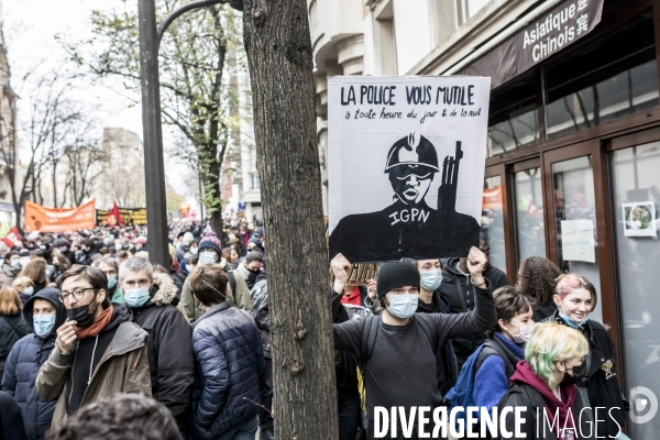 Manifestation contre la loi  sécurité globale  et contre le chômage et la précarité 05122020