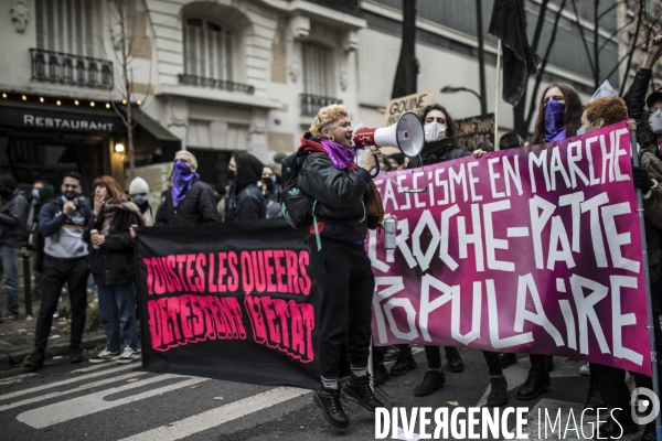 Manifestation contre la loi  sécurité globale  et contre le chômage et la précarité 05122020
