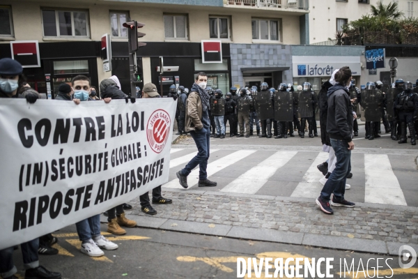 Manifestation contre la loi  sécurité globale  et contre le chômage et la précarité 05122020
