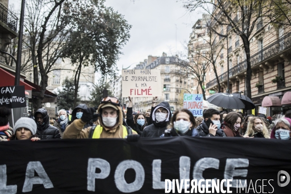 Manifestation contre la loi  sécurité globale  et contre le chômage et la précarité 05122020