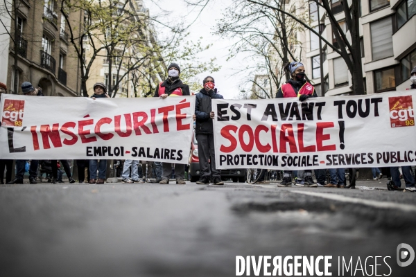 Manifestation contre la loi  sécurité globale  et contre le chômage et la précarité 05122020