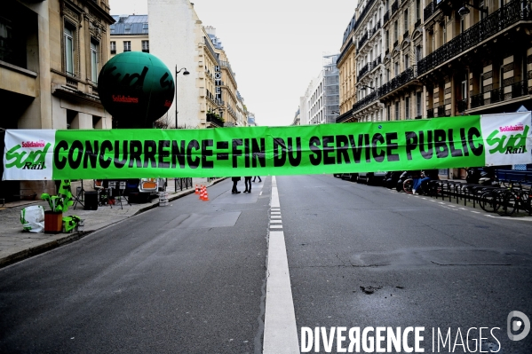 Rassemblement à l appel de SUD-Rail et de Solidaires Groupe RATP contre l ouverture à la concurrence des transports publics