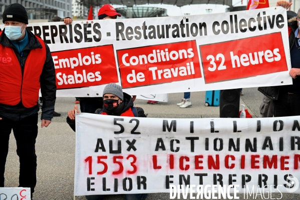 Manifestation des salariés de la restauration collective