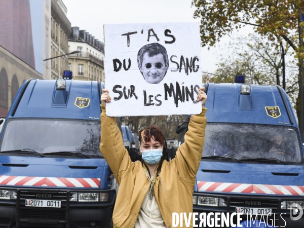 Manifestation contre le projet de loi SECURITE GLOBALE PPL, la marche des libertés du 12 decembre 2020. Demonstration against new security law project against freedom of information.