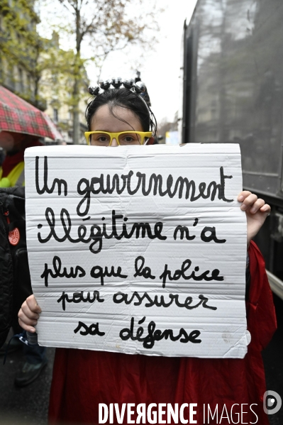Manifestation contre le projet de loi SECURITE GLOBALE PPL, la marche des libertés du 12 decembre 2020. Demonstration against new security law project against freedom of information.