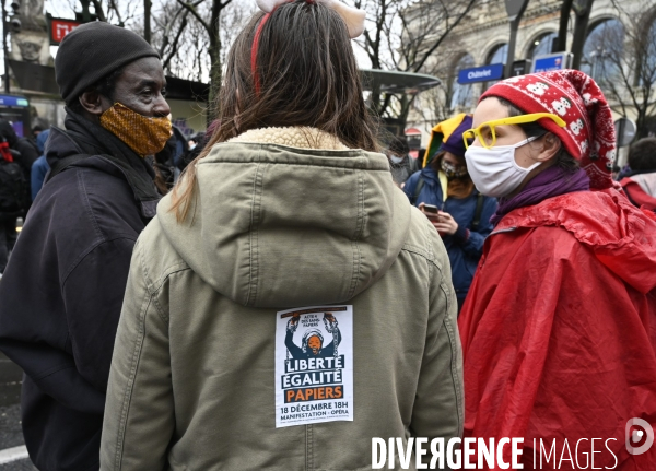 Manifestation contre le projet de loi SECURITE GLOBALE PPL, la marche des libertés du 12 decembre 2020. Demonstration against new security law project against freedom of information.