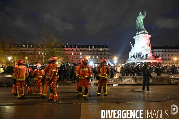 Manifestation contre le projet de loi SECURITE GLOBALE PPL, la marche des libertés du 12 decembre 2020. Demonstration against new security law project against freedom of information.