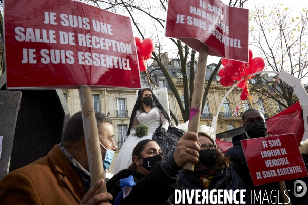 Manifestation des restaurateurs et evenementiels aux Invalides