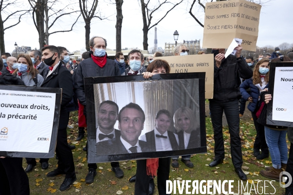 Manifestation des restaurateurs et evenementiels aux Invalides