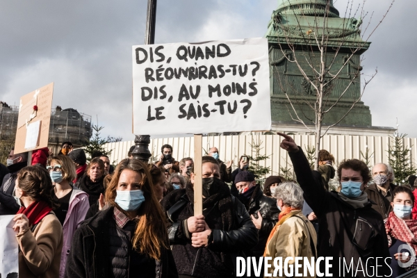 Rassemblement contre la fermeture prolongée des lieux de culture