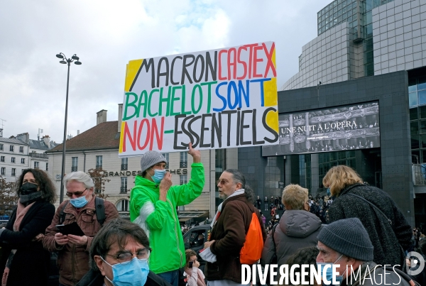Rassemblement pour la culture place de la Bastille