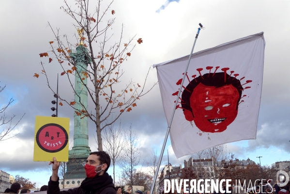 Rassemblement pour la culture place de la Bastille