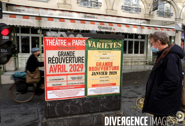 Campagne d affiches façon humour noir sur la réouverture des théatres