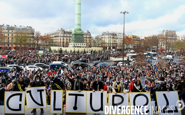 Manifestation du monde de la culture et du spectacle contre la fermeture prolongée des lieux de culture