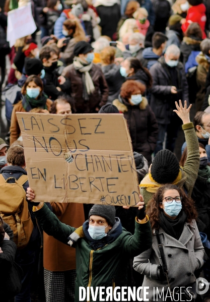 Manifestation du monde de la culture et du spectacle contre la fermeture prolongée des lieux de culture