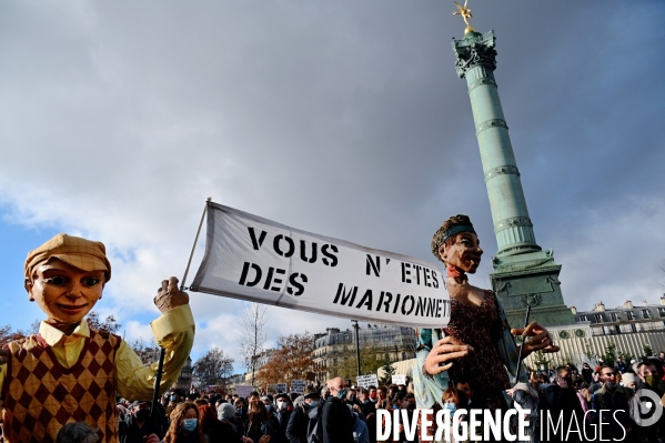 Manifestation du monde de la culture et du spectacle contre la fermeture prolongée des lieux de culture