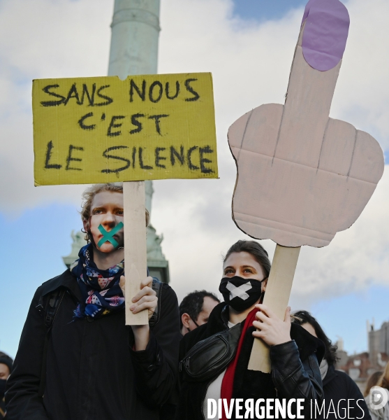 Manifestation du monde de la culture et du spectacle contre la fermeture prolongée des lieux de culture