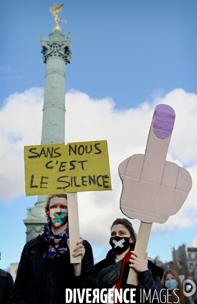 Manifestation du monde de la culture et du spectacle contre la fermeture prolongée des lieux de culture