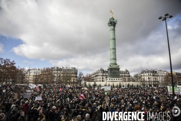 Manifestation contre la fermeture prolongée des lieux de culture 15122020