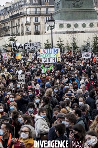 Manifestation contre la fermeture prolongée des lieux de culture 15122020