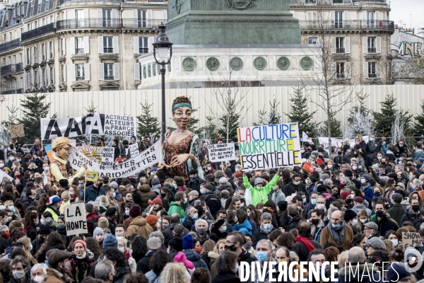 Manifestation contre la fermeture prolongée des lieux de culture 15122020