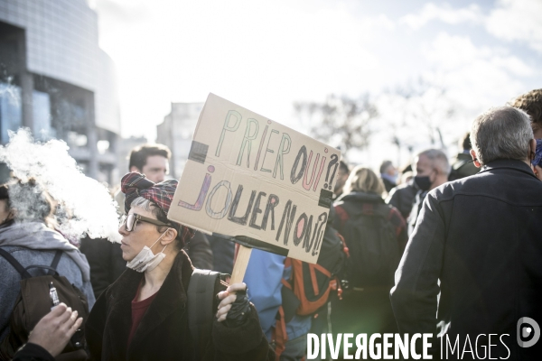 Manifestation contre la fermeture prolongée des lieux de culture 15122020