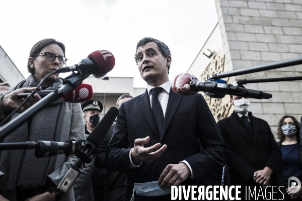 Déplacement de Gerald Darmanin au commissariat de Massy