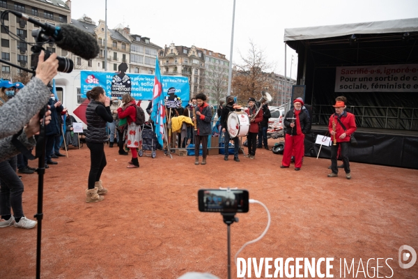 Genève - Manifestation - Pour une sortie de crise solidaire, sociale, culturelle, féministe et écologique