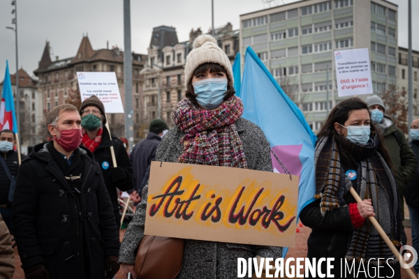 Genève - Manifestation - Pour une sortie de crise solidaire, sociale, culturelle, féministe et écologique