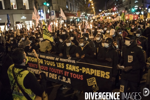 Manifestation de sans-papiers pour réclamer leur régularisation 18122020