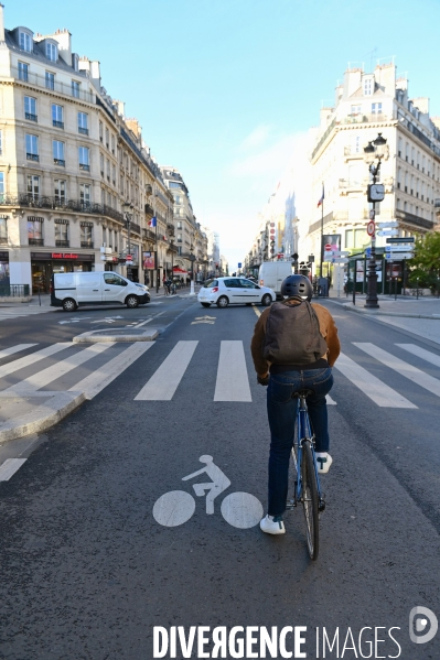 Piste cyclabe rue de rivoli