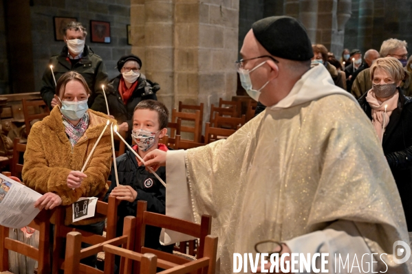 Messe de Noël à l Abbaye d Aubazine.