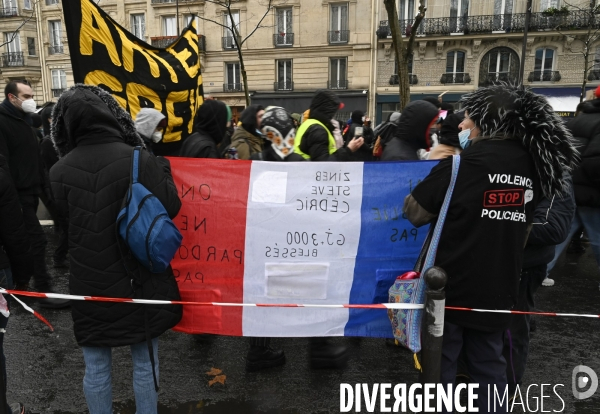 Manifestation contre le projet de loi SECURITE GLOBALE PPL, la marche des libertés du 16 janvier 2021. Demonstration against new security law project against freedom of information.